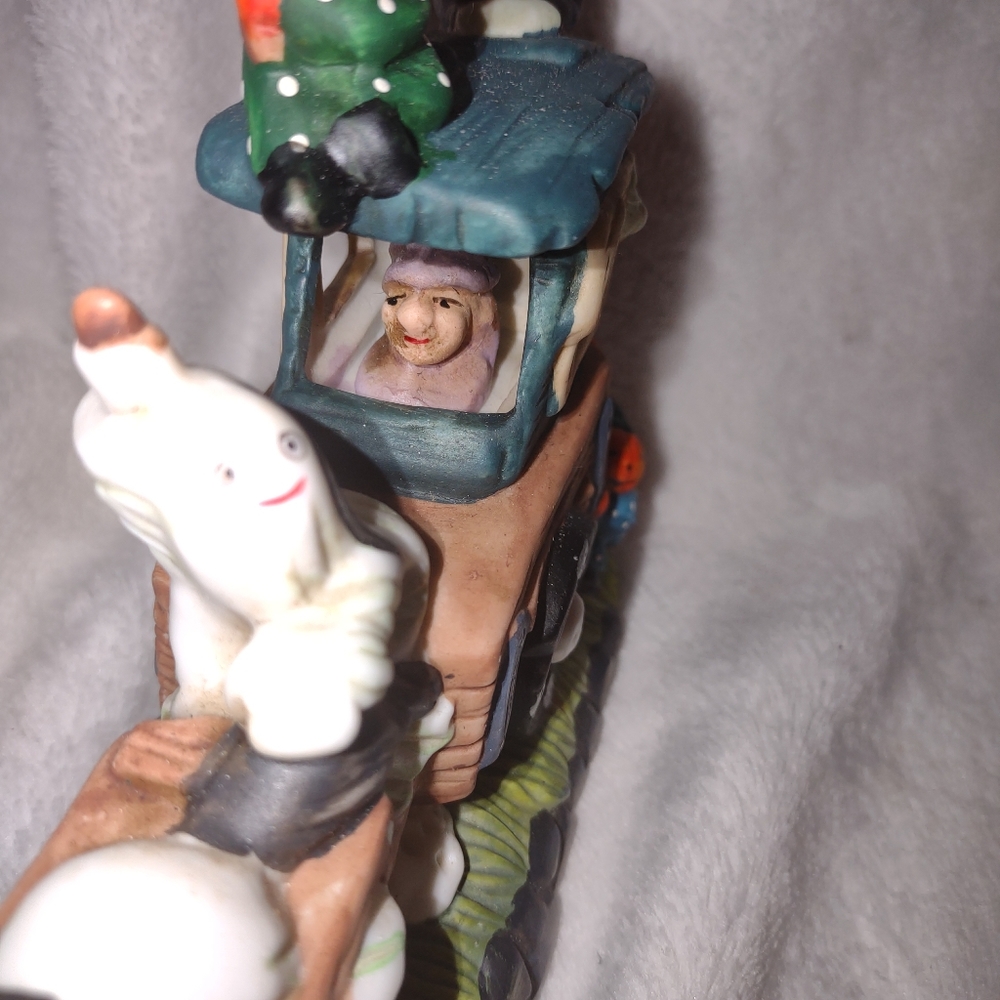 Halloween Spooky Hollow Porcelain Horse Carriage Ghost Pumpkin Witch - Picture 7 of 8